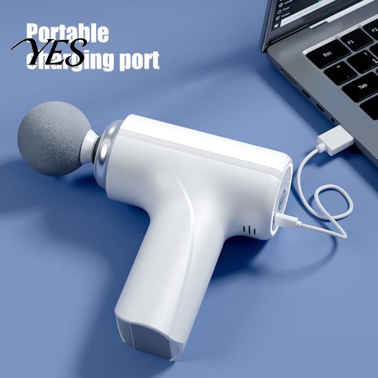 Portable Massage Device Mini Fascia Massager, Electric Percussion Massager with 4 Muscle Relaxation Tool Heads, for Deep Stain Resistant