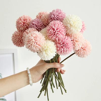 3/6 Stück Seidenball-Chrysanthemen Künstliche Löwenzahnblumen Strauß für Haus Garten Hochzeitsfeier DIY Bastelkranz Dekoration