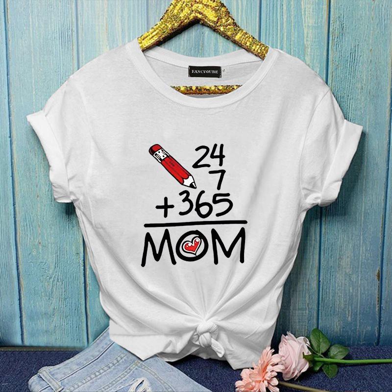 

Funny Math Equation MOM T-Shirt Women s Casual Summer Mother s Day T-Shirt Top M