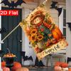 2D Flat - 2D Flat, Happy Thanksgiving Autumn Scarecrow Sunflower Garden Flag 4 (2)- Outdoor Garden Flag Double-Sided Home Decoration Courtyard Decorat
