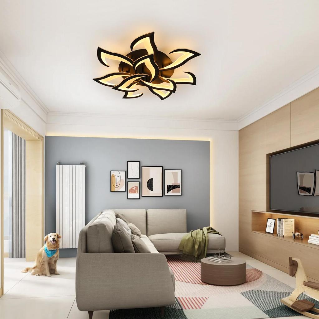 Lampada A Soffitto LED A Forma Di Fiore Loto – Dimmerabile Con Telecomando, 60cm, Acrilico, Per Soggiorno E Camera