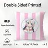 Anime Miss Kobayashis Dragon Kobayashi Kanna Pillow Case Square Double‑Sided Print Cushion Case For Sofa Home Bedchamber Decor