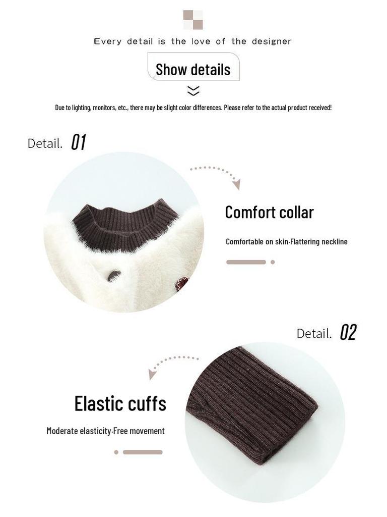 Mädchen Modische 2025 Herbst/Winter Pelzweste & Strickpullover mit Plisseerock Set