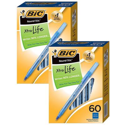 Bic bicgsm609bebn Life Round Stic 2 x-tra Caneta, Pacote/CT