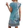 Womens Summer Dress Ruffle Sleeve V Neck Short Dresses Fashion Casual Flowy A Line Swing Sundress With Pocket