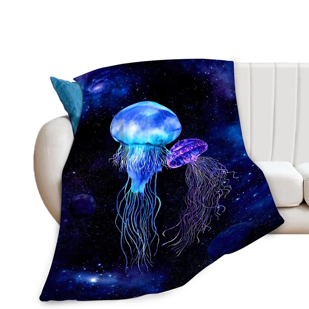 Fishshaped letter pattern digitalprinted polyester Bedroom velvet flannel soft sofa cover blanket Fleece blankets for beds