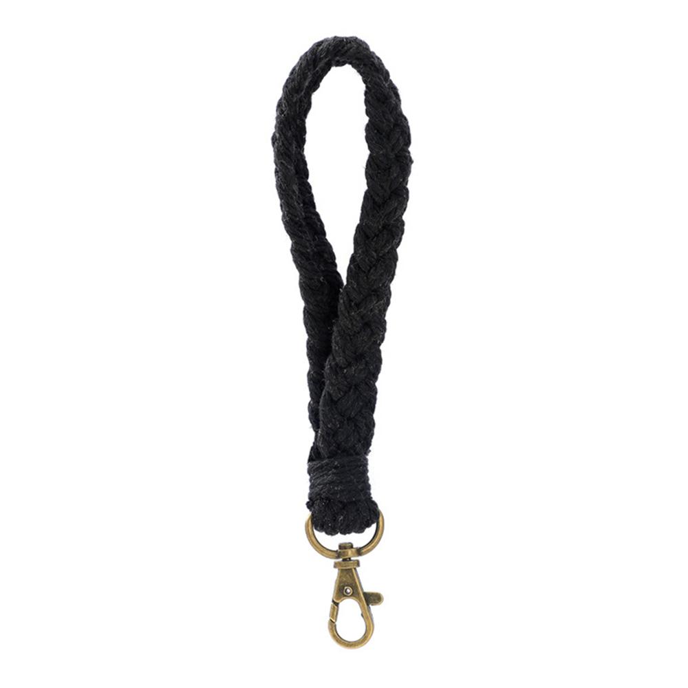 Soft Cotton Rope Keychain Boho Handmade Wristlet Bracelet Key Chain Long Weaving Wrist Lanyard Car Key Holder for Women Gift