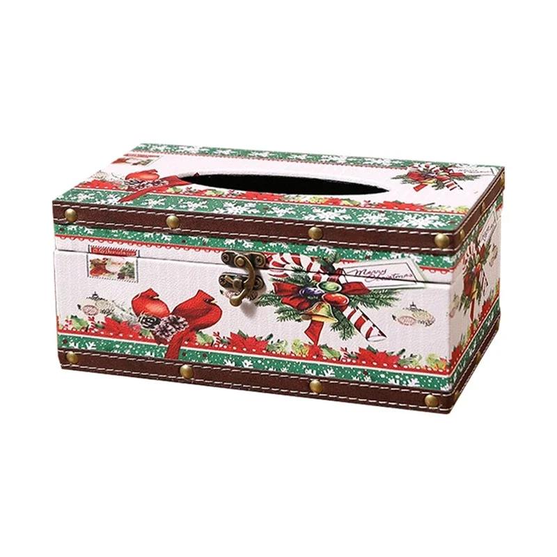 Weihnachts-Taschentuchbox, Tischdekoration, Serviettenhalter, Feuchttuchständer, Toilettenpapier-Aufbewahrungsbox, Silvestergeschenke, Wohnaccessoires