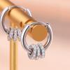 Authentic 925 Silver Dainty Small Zircon Inlaid Round Circle Hoop Earrings for Women Gold Earrrings Jewelry