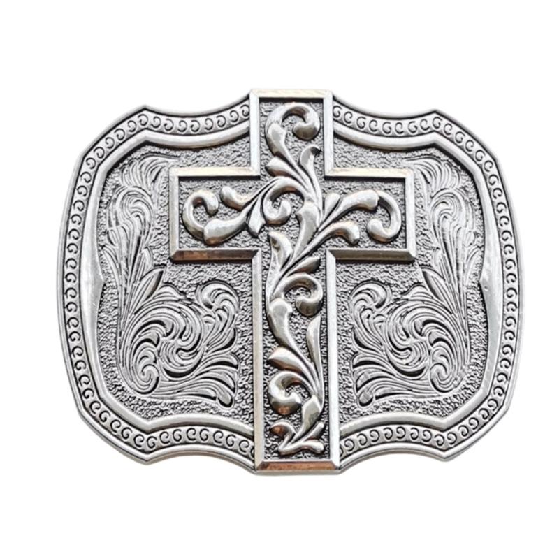 

Retros Pattern Crosses Belt Buckle High Quality Alloys for Fashion Forward Individuals Seeking Unique Styles