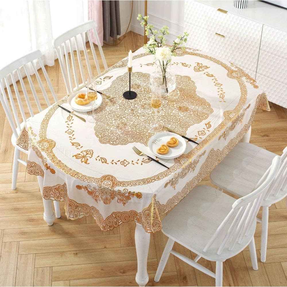 Embroidered Oval Tablecloth Anti-Scald Table Mat Printed Tablecloth  Wedding Dining Room
