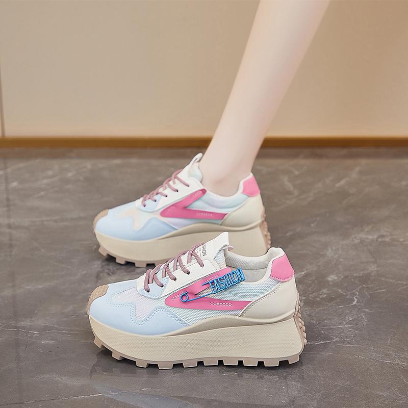 Popular Thick Soled Dad Shoes for Women 2025 New Spring Edition Short Height Increase Super Hot Casual Forrest Gump Sports Shoes