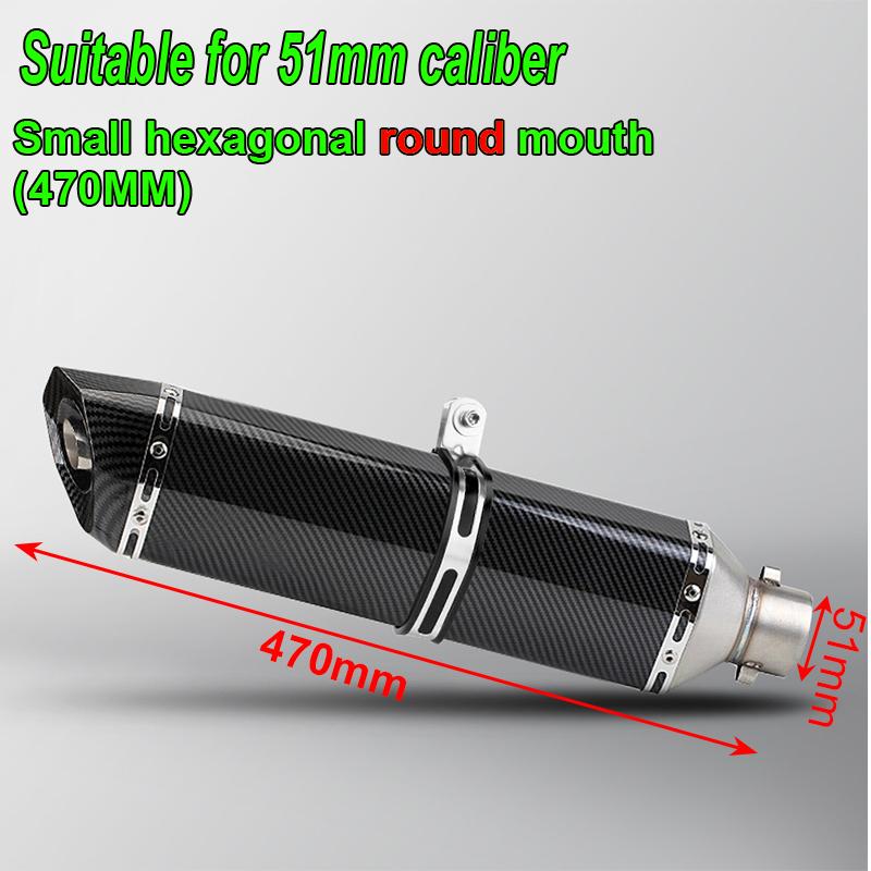 HQ Universal 51mm Motorcycle Exhaust Pipe Length 300/370/470mm Stainless Steel ninja400 R3 Z900 S1000RR MT-07 pcx160 duke390 R1