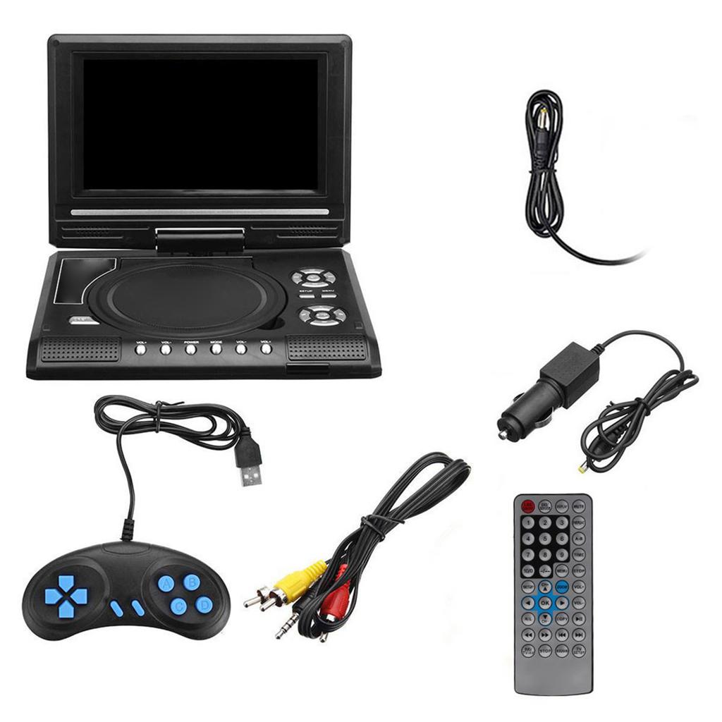 DVD Player 7.8 Inch DVD Player 16:9 Widescreen 270° Rotatable DVD Player Support for Game Function 270° Rotatable DVD Player