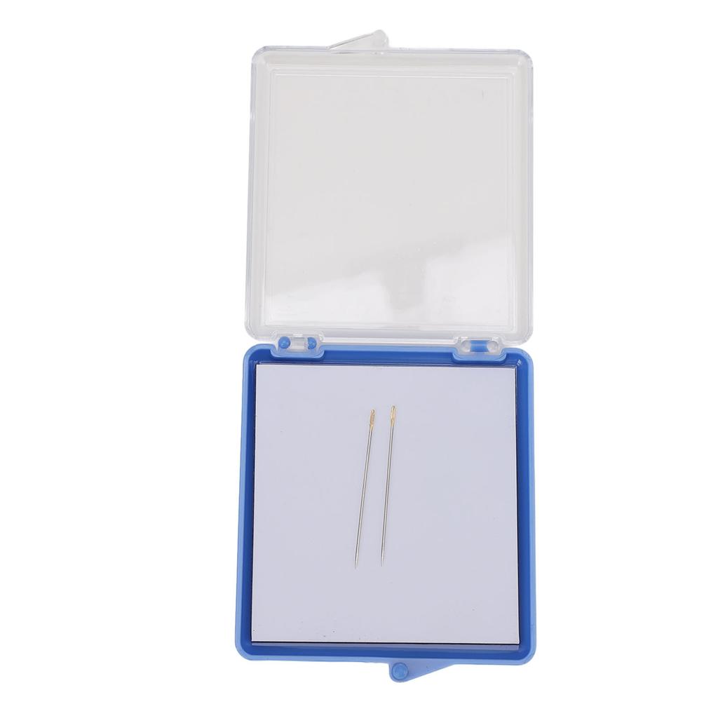 Magnetic Sewing Needle Case Transparent Cover Knitting Pin Plastic Storage Box with 2 Needles
