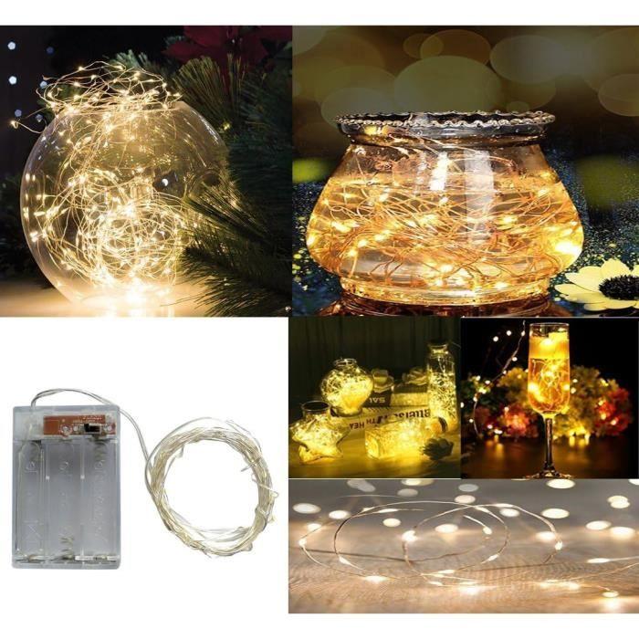 Guirlande Lumineuse - BXROIU - 50 LEDs - 5 Mètres - Pile - Fil d'argent - 2 Modes
