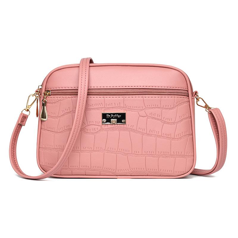 Simple Korean Version Shoulder Bag  New Small Round Bag  Fashionable and Trendy Crocodile Pattern Mobile Phone Crossbody  Women's Small Bag