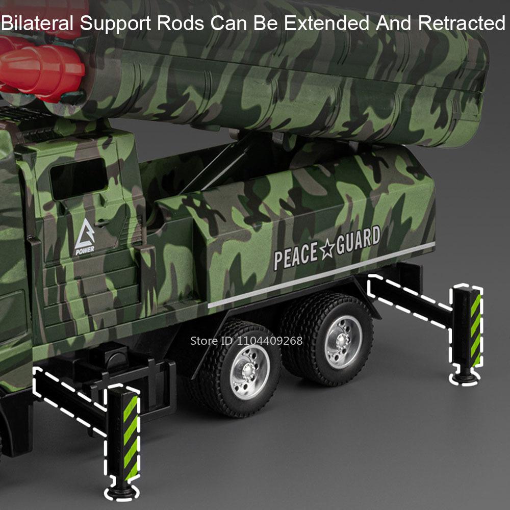 1:32 Missile Rocket Launcher Drone Launch Model Car Toy Metal Diecast Sound Light Military Vehicles Toys Models Boys Gifts