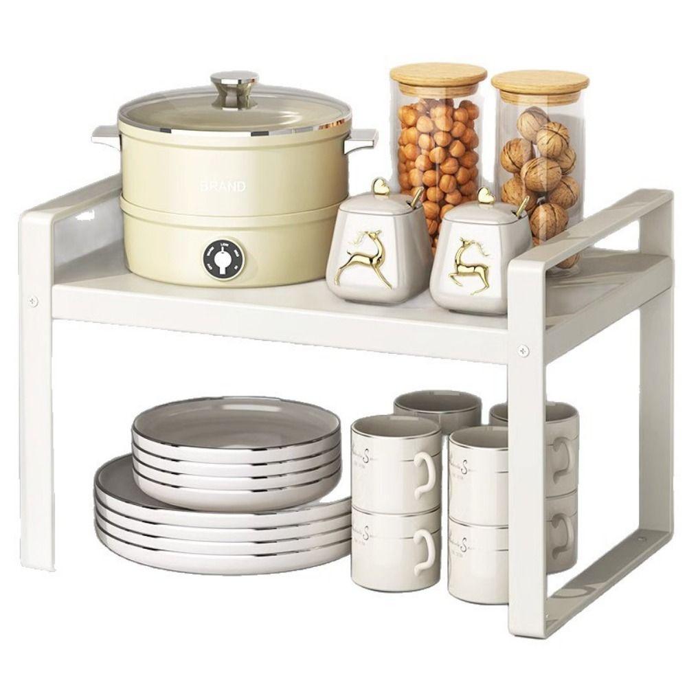 Expandable Adjustable Kitchen Organizer Space Saving Retractable Cabinet Shelf  Cabinet Internal