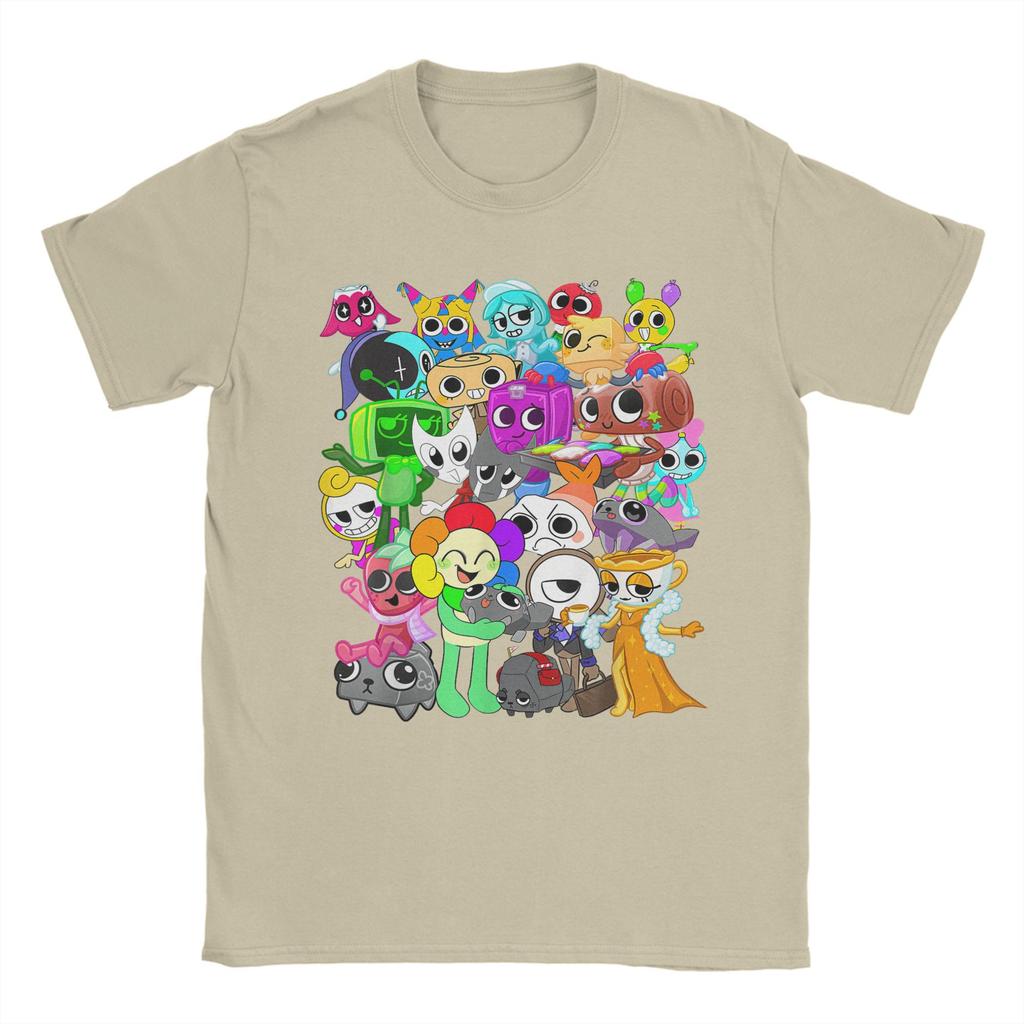 Dandy's World Group Shot T-Shirt for Men Cartoon Cute Casual Pure Cotton Tee O Neck Short Sleeve T Shirts Plus Size merchandise