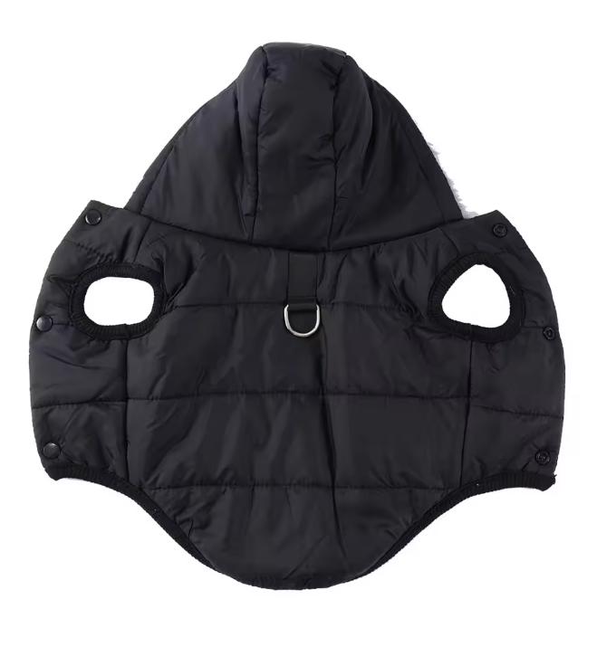 Windproof Hooded Dog Jacket Coat For Small Medium Dogs Cats Winter Warm Puppy Clothes with D-ring French Bulldog Pet Overalls
