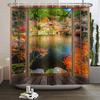 Fall Forest Natural Scene Shower Curtain for Bathroom Autumn Maple Tree Plants Rural Landscape Pumpkin Waterproof Shower Curtain