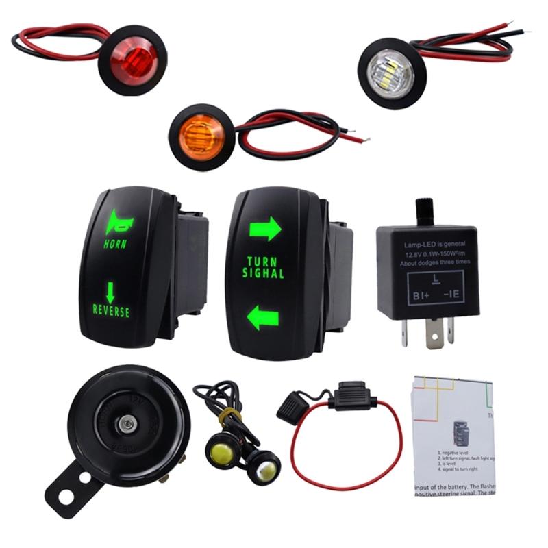 UTV ATV SXS Straatlegale Kit met Schakelaar Richtingaanwijzer Licht Toeter Gevaarsschakelaar Relaiszekering Lijn LED Verlichting