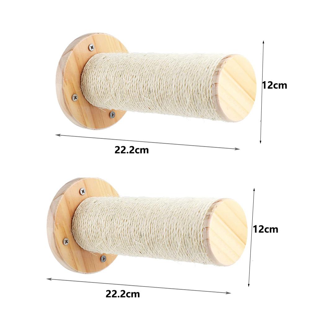 Wall-mounted wear-resistant cat scratching post Space-saving wooden hammock Pet activity and rest set