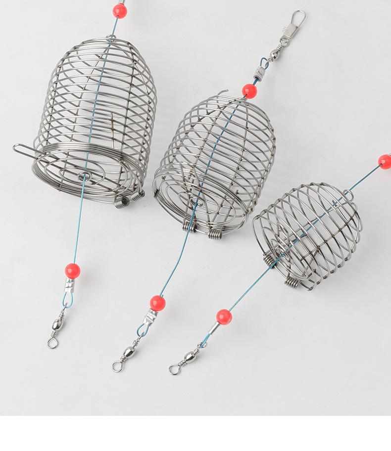 Stainless Steel Bait Cage Fishbait Groundbait Feeder String-Hook/Pan-Hook Fishing Tackle JZZ Model