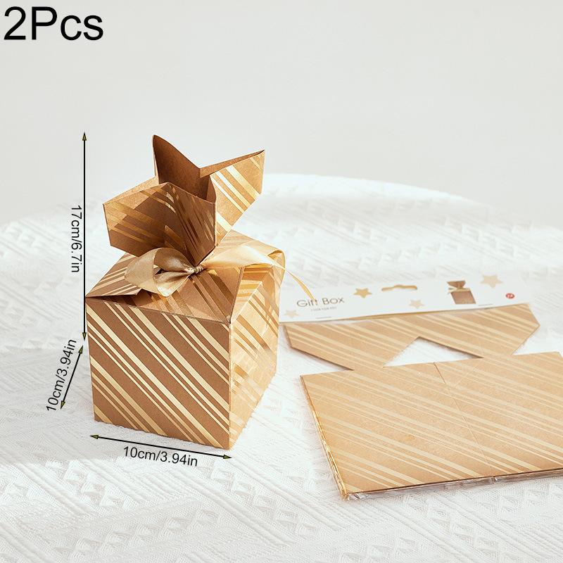 2PC/3PC/4PC Christmas Gift Box Set New Year Bronzing Pillow Box Graduation Ceremony Paper Christmas