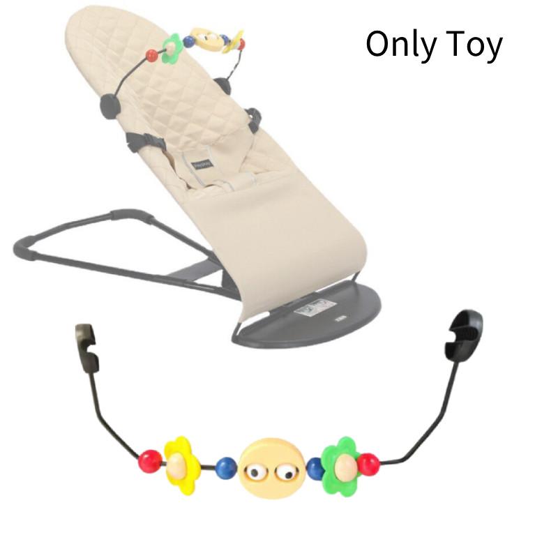Cozy Wooden Baby Rocking Chair Toy Stand With Colorful Plush Toys For Infant Enjoyment