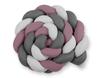 Geflochtener Bettnest XXL - retro pink-grau-anthrazit