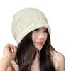 New small flower tulle headscarf hat women's spring and summer breathable mesh stacking hat showing face small headscarf hat