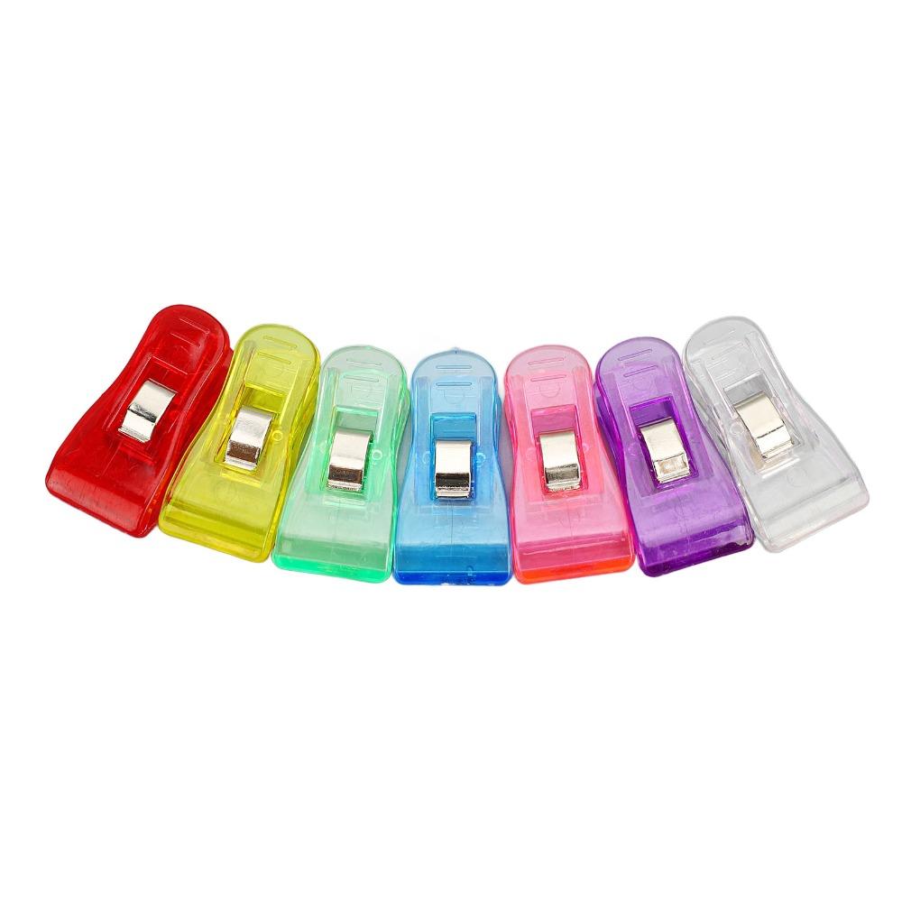 100 Pcs Plastic Colorful Clear Plastic Clip Colorful Transparent Plastic Clip Home Office