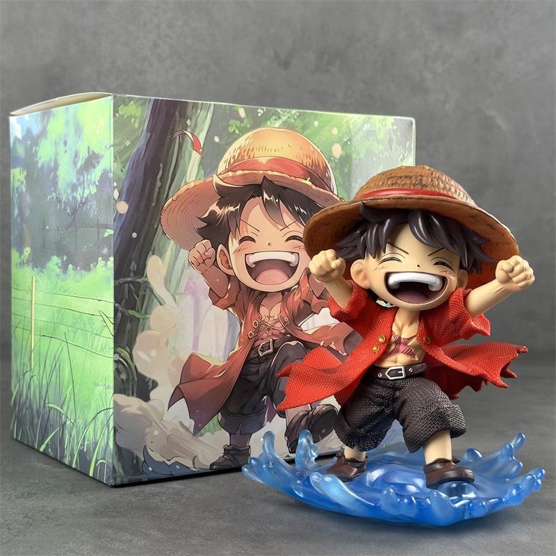 ONE PIECE Shuiyue Luffy Figure Laugh Childhood Luffy Desktop Car Desktop Ornament Anime Nautical King Peripheral