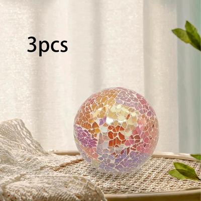 3 sztuki Mozaikowe Kule Sferyczne, Ornament na Biurko, Dekoracyjne Szklane Kule Wypełniające Miski