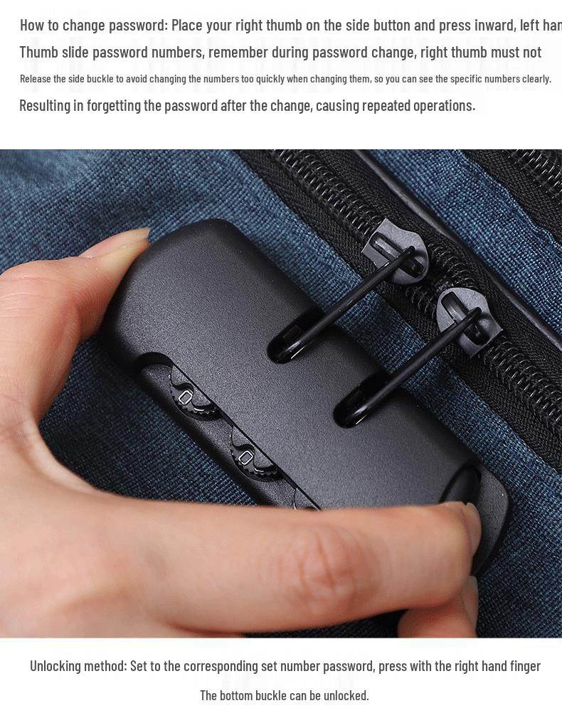 Large Capacity Multifunctional Lockable Document Bag for Family and Passport Storage