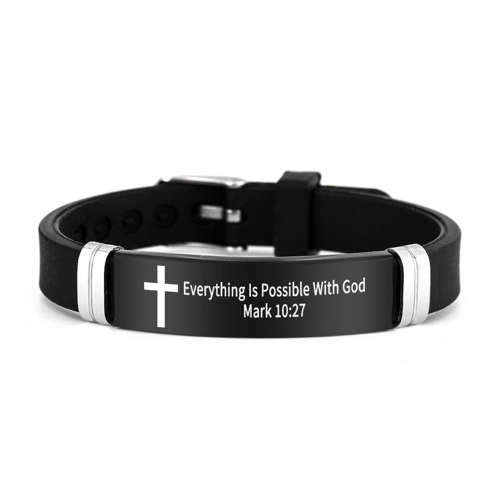 ID Wristband Family Friendship Bracelet Cross Design Christian Bracelet  Religious Gifts