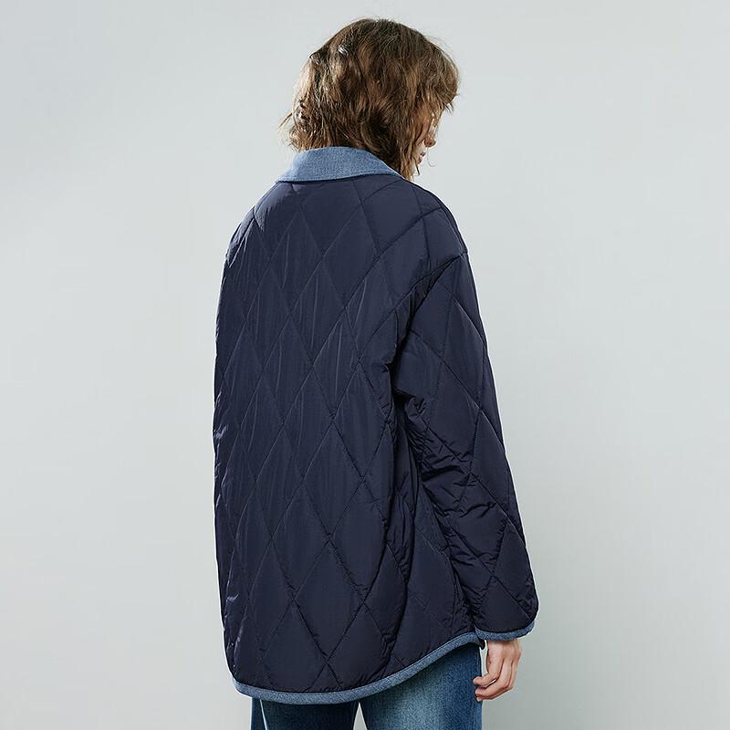 Chuyu Women's Color Block Diamond Padded Winter Coat