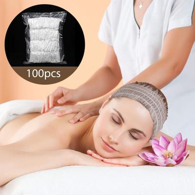100 Pcs Disposable Headbands Non Woven Spa Salon Headbands Soft Stretch Skin Care Hair Band Lightweight&Breathable For Journey