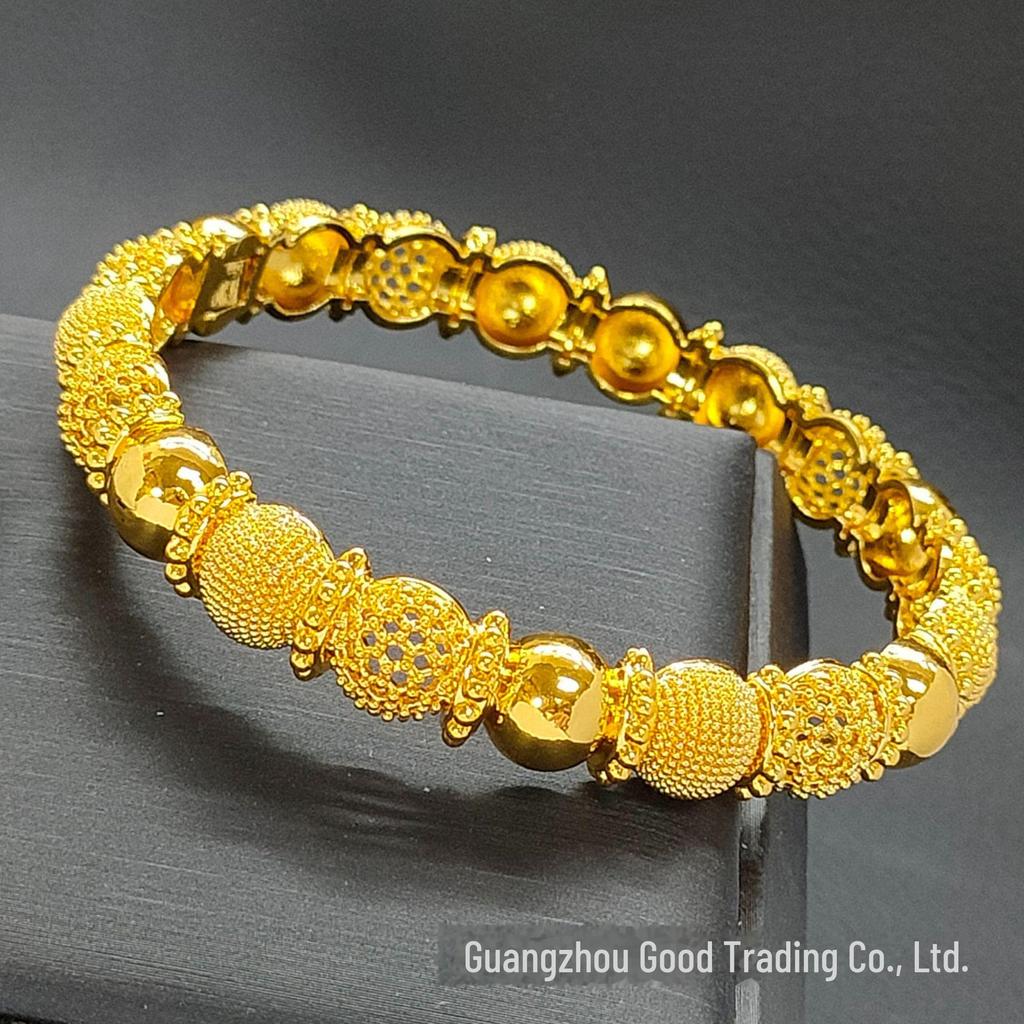 24K Gold-Plated Bollywood Bride Bracelet: Women's Bridal Jewelry