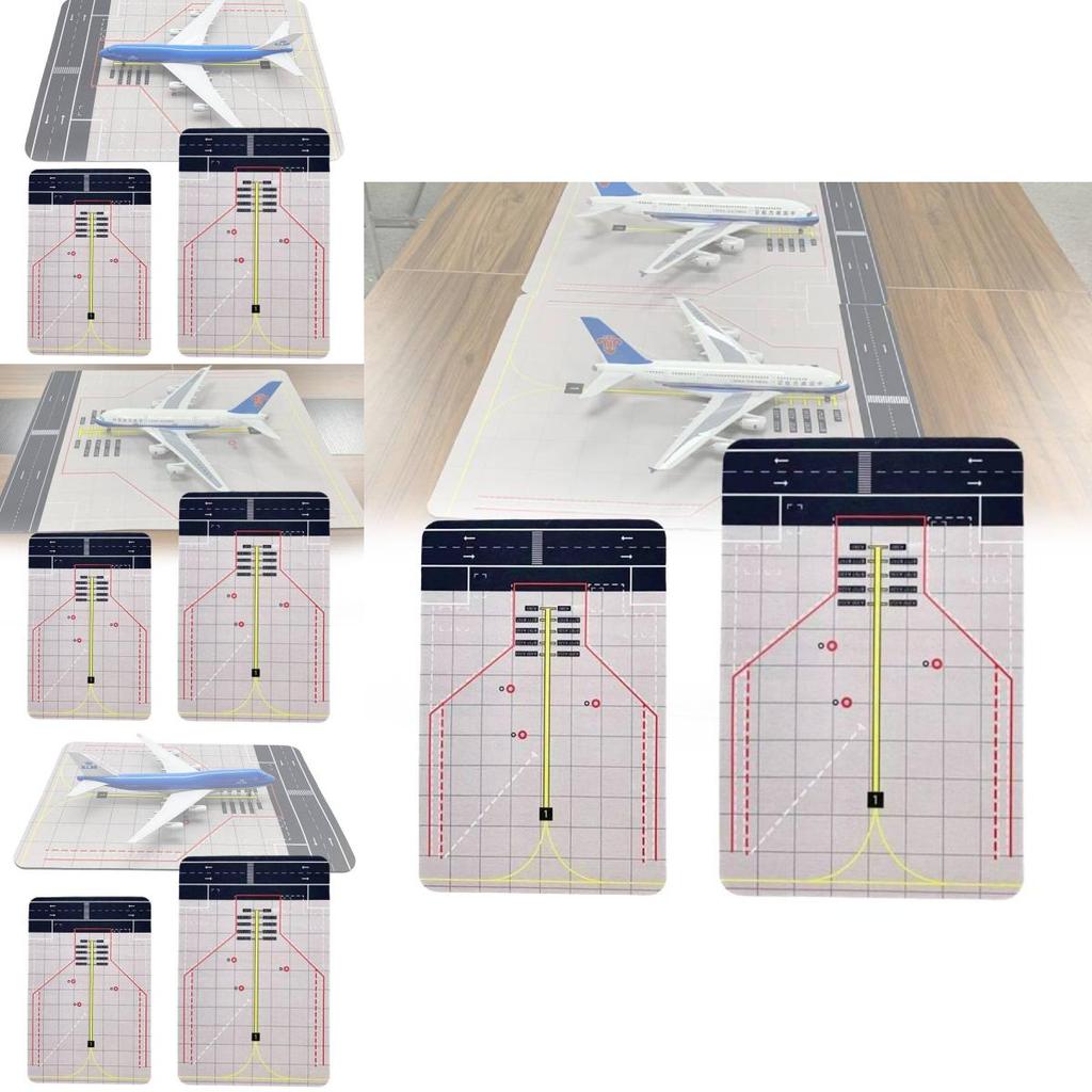 Portable White Airport Model Background With Durable Rubber Runway For Playsets