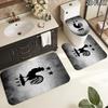 France football logo 3pcs Pattern Flannel Nonslip Absorbent Washable Decorative Bathroom Home Toilet Seat Cover Mat Set