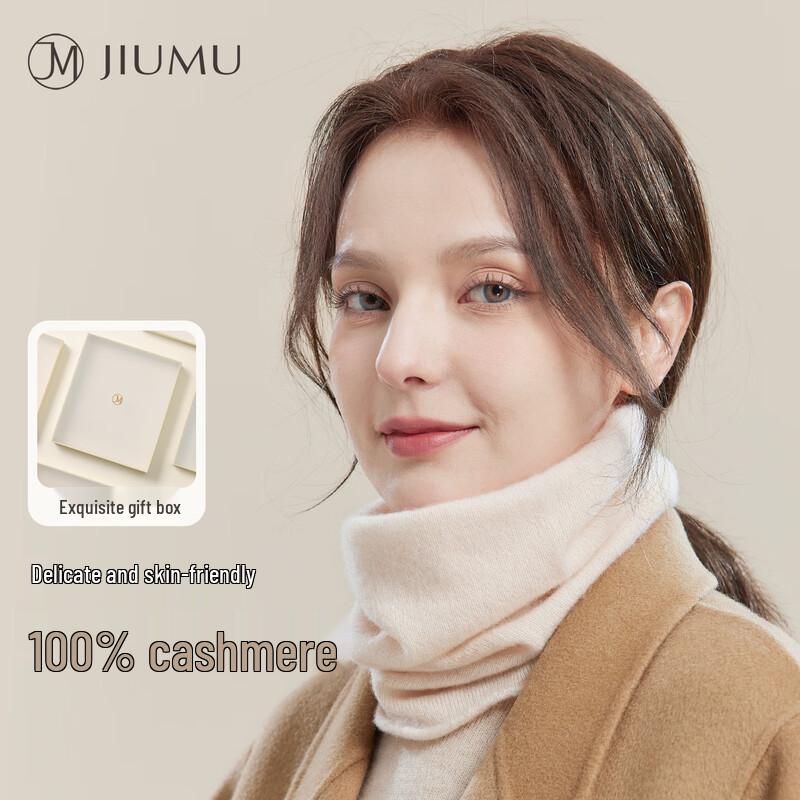 JIUMU 100% Cashmere Neck Warmer Scarf for Women