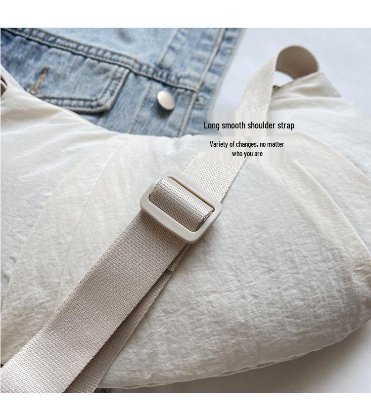 2025 Pleated Lightweight Dumpling Bag: Versatile, Solid Color Shoulder/Crossbody with High-End Style