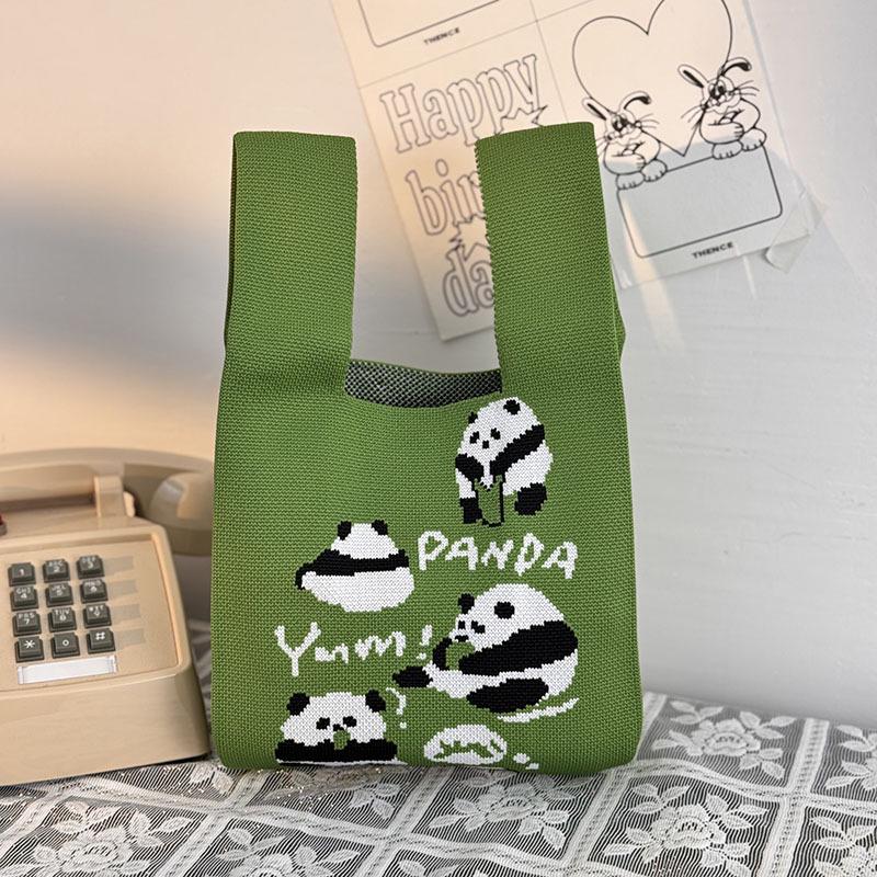 Kuanzhai Alley Souvenir: Chengdu Panda Grandpa Knitted Women's Tote Bag