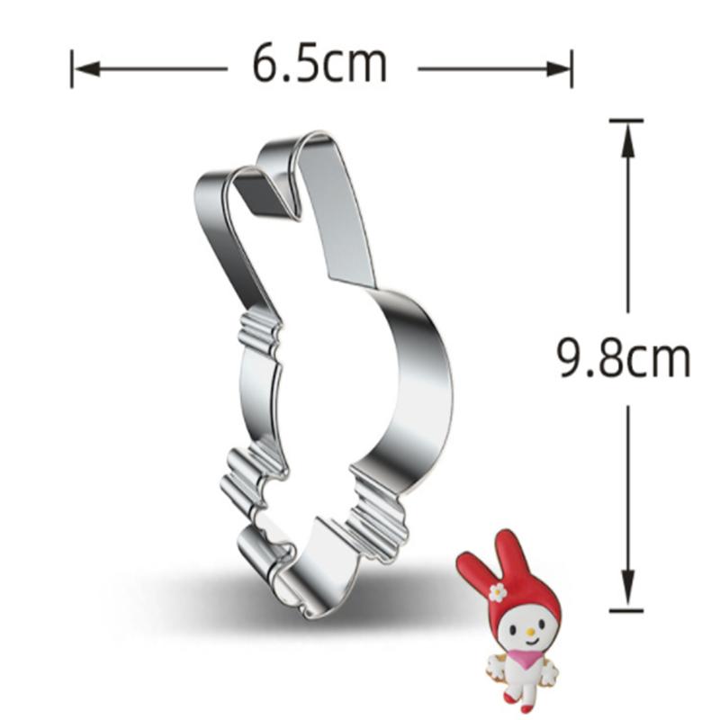 2Pcs Easter Series Stainless Steel Cookie Mould Set Rabbit DIY Baking Tool Cookie Rice Ball Cutting Die