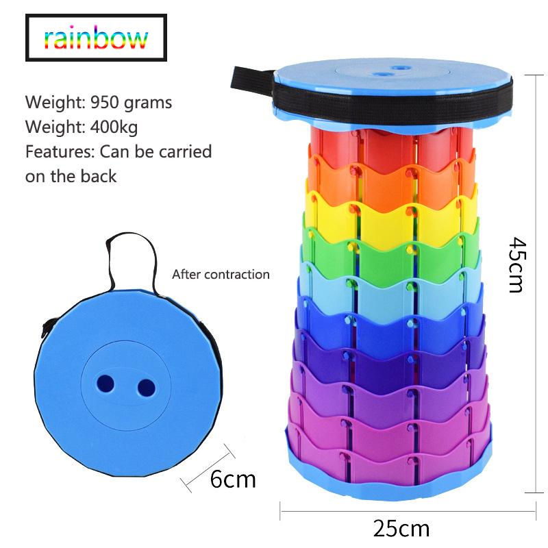 Portable Folding Stool  Lightweight Plastic Subway Queuing Chair And Outdoor Camping Fishing With Carry Bag Telescopic Stool