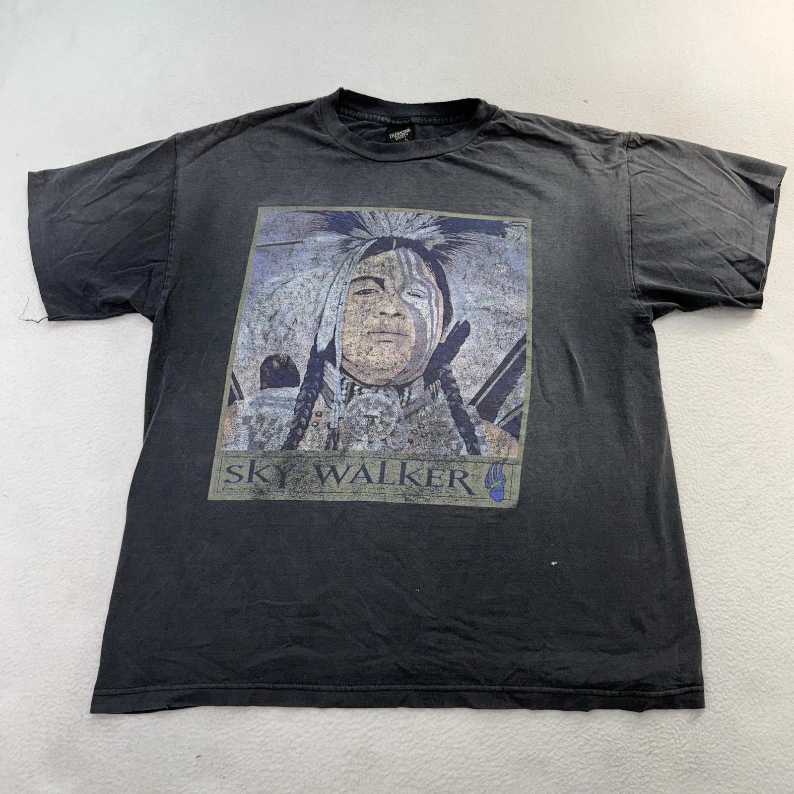 Vintage 90s Skywalker Native American T-shirt Single Stitch Insane Fade XL 4XL
