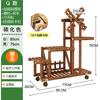 Mobile Plant Stand with Wheels, Heavy Duty Wooden Flower Pot Holder,Freestanding Storage Shelf Unit for Patio Garden Living Room